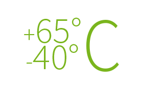 Temperatur +65 bis -40 C°